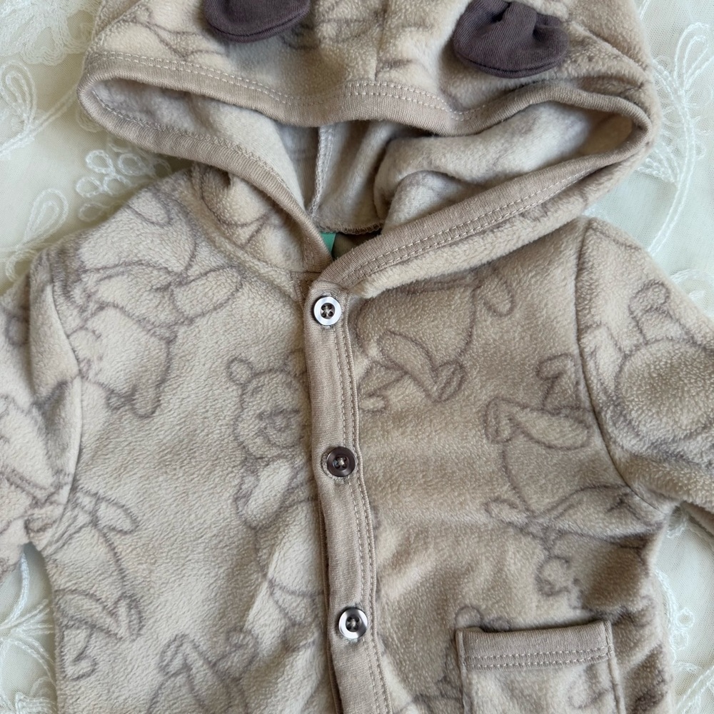 Disney Baby Matching Set Gray and Brown with Cozy Hoodie and cap - NEW - Picture 5 of 11